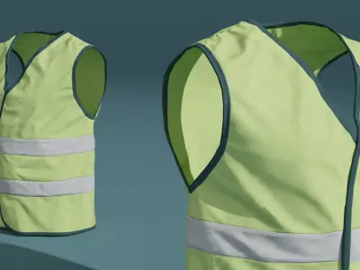 Safety Vest with Reflective Stripes 3D model