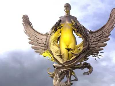 Dantes Queen Lust ascension statue 3D model