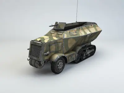 Low Poly U 304 F Leichter SchutzenPanzerWagen Low-poly 3D model