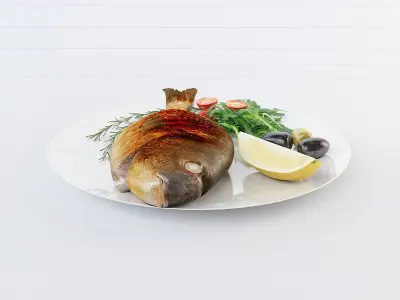Cooked fish 3D model