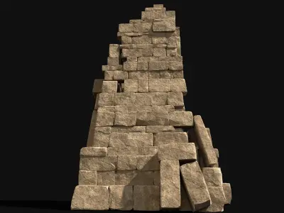  ARABIC DESERT COLUMN RUINS PILE PEDESTAL EGYPTIAN SAND STONE Low-poly 3D model