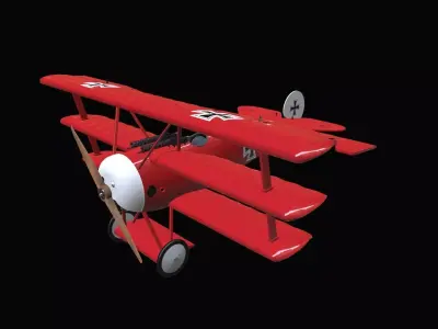 Fokker DR-1 Low-poly 3D model