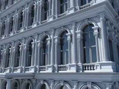 Commercial Building Facade 16 3D model