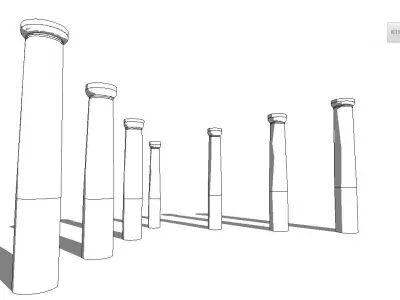 3D Parametrich Doric Column REVIT - 3Ds max Low-poly 3D model