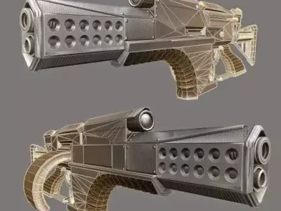 Futuristic Weapon Concept Low-Poly Free low-poly 3D model