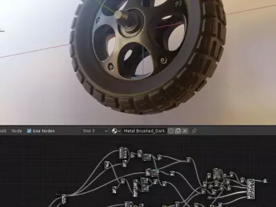 E-Scooter Front-Wheel with Procedural PBR Material Setup 3D model
