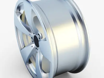 Style 138 wheel silver Mid Poly Low-poly 3D model