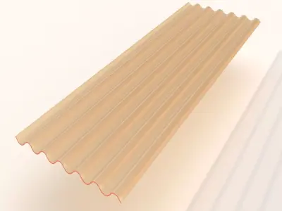 Corrugated Polycarbonate Plastic Sheet Free 3D model