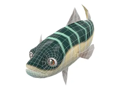 Blue Mackerel Animated Fish Low-poly 3D model