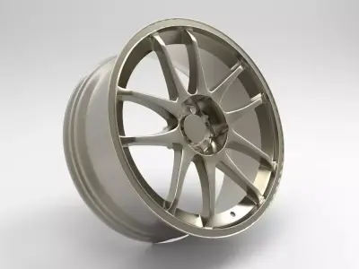 Sports Car Wheel Rim -TENZO DC5- Low-poly 3D model