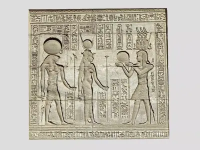 Ancient Egypt Carvings-Dendera Low-poly 3D model
