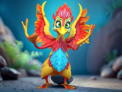 Vibrant Phoenix Wings model pack Low-poly 3D model