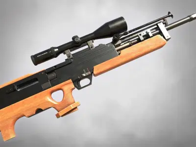 WA 2000 Sniper Rifle PBR Low-poly 3D model