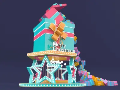 Box Christmas tree 3D model