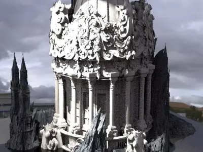 Mountain Castle Retreat Kit bash 3 3D model