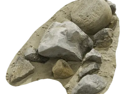  Smooth Beach Rock Cluster Model 