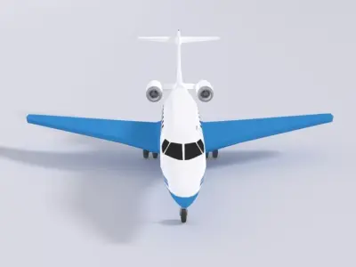 Low Poly Pilatus PC-24 Airplane Jet Low-poly 3D model
