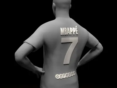 Kylian Mbappe footbaler stl file 3d model 3D print model purchase