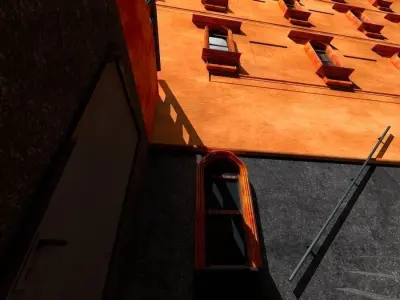 New York City Fancy Building Facade Low Poly Game Model Low-poly 3D model