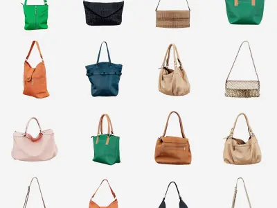12 Handbags 3D model