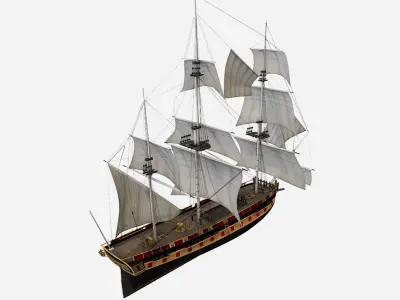 HMS Bounty - Pirate Ship Galleon Low-poly 3D model