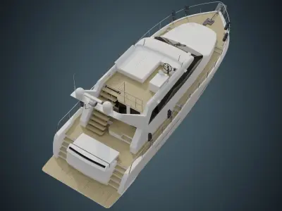 Motor Yacht 1 Basic Low-poly 3D model
