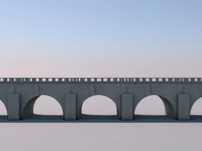  Medieval Bridge Low-poly 3D model