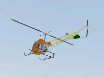 Bell H-13 Sioux 3D model