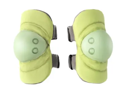 Military khaki elbow pads 04 Low-poly 3D model