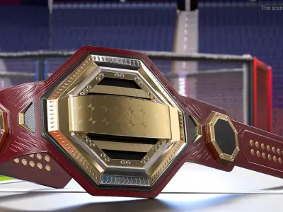 Golden Champion Belt 3D model