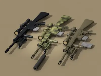 Mk12 sniper rifle 3D model