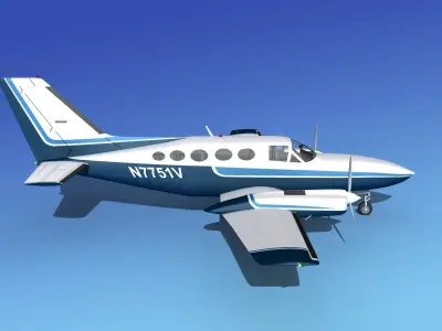 Cessna 414A Chancellor V01 3D model