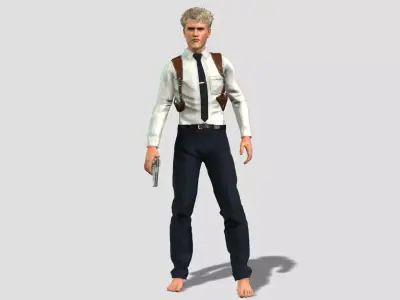 Police Officer Detective Policeman Character 3D model