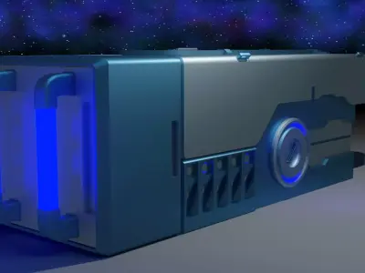 Sci-Fi Box Low-poly 3D model 6