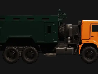 Kamaz Truck Low-poly 3D model