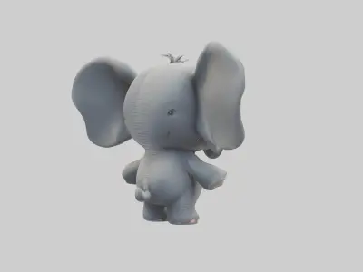 Cartoon Elephant 1 Low-poly 3D model