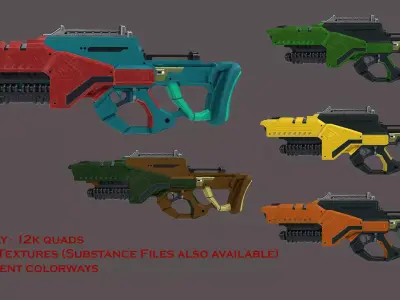 Sci-Fi Rifle Gun - Low poly Low-poly 3D model