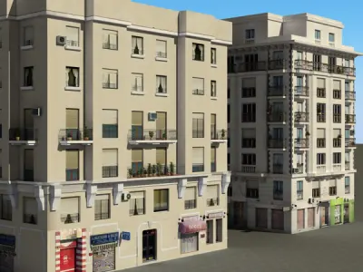 Building Collection 37-40 Low-poly 3D model