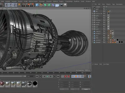 Engine jet boeing 3D model