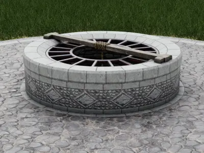 Medieval Well Low-poly 3D model