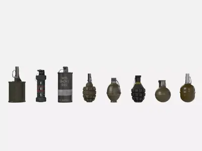 Grenade collection Low-poly 3D model