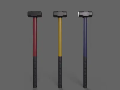 PBR Sledge Hammer Low-poly 3D model