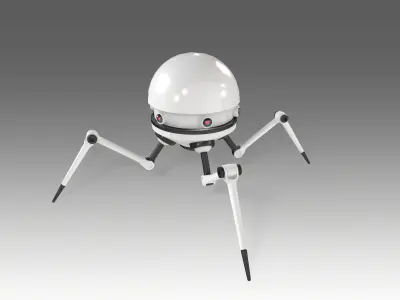 Lowpoly Four legged mech RIGGED Low-poly 3D model