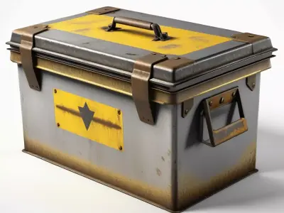 Dented Steel Ammunition Box 3D model