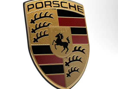 Porsche New Crests Bundle Low-poly 3D model