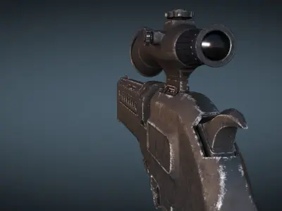 scifi gun Low-poly 3D model