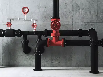 Industrial Pipes 3D model