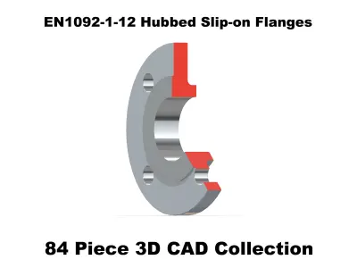 EN1092-1-12 Hubbed Slip-on Flanges 3D model