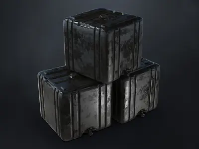 3 SUBD Low Poly Liquid Storage Container Variations Low-poly 3D model