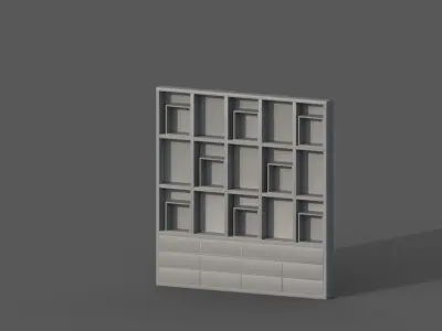 CupBoard bookcase Free low-poly 3D model